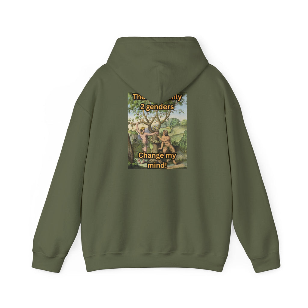There Are Only 2 Genders Hoodie – Adam & Eve Cross Christian Hoodie for Bold Truth Printify