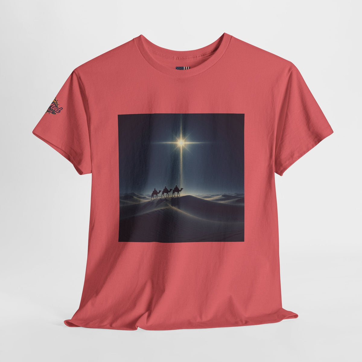 3 Wise Men T-shirt – Magi Camels Nativity Journey Christian Christmas T-shirt for Epiphany Faith & Holy Night Printify
