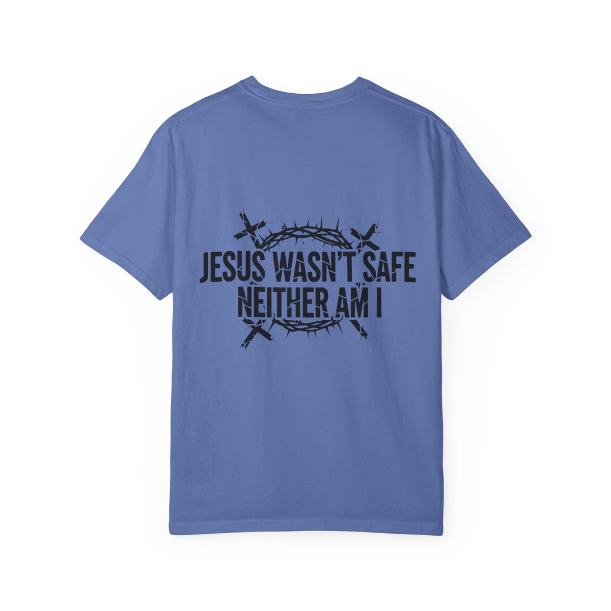 ⚡ Jesus Wasn’t Safe – Neither Am I | Bold Christian T-Shirt | Storm-Walking Faith Tee | Minimalist Black & White Design | Uplifted Gear Printify