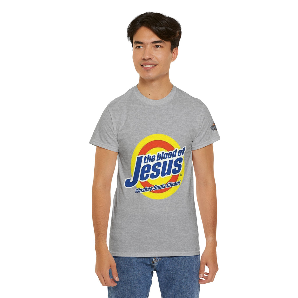 Blood of Jesus Washes Souls Clean T-shirt - Funny Tide Parody - Christian Faith T-shirt Printify