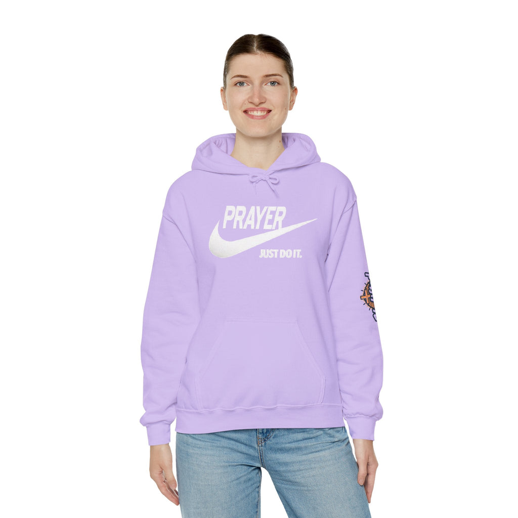 Prayer Just Do It Hoodie - Funny Christian Nike Parody Hoodie - Faith Gear Printify
