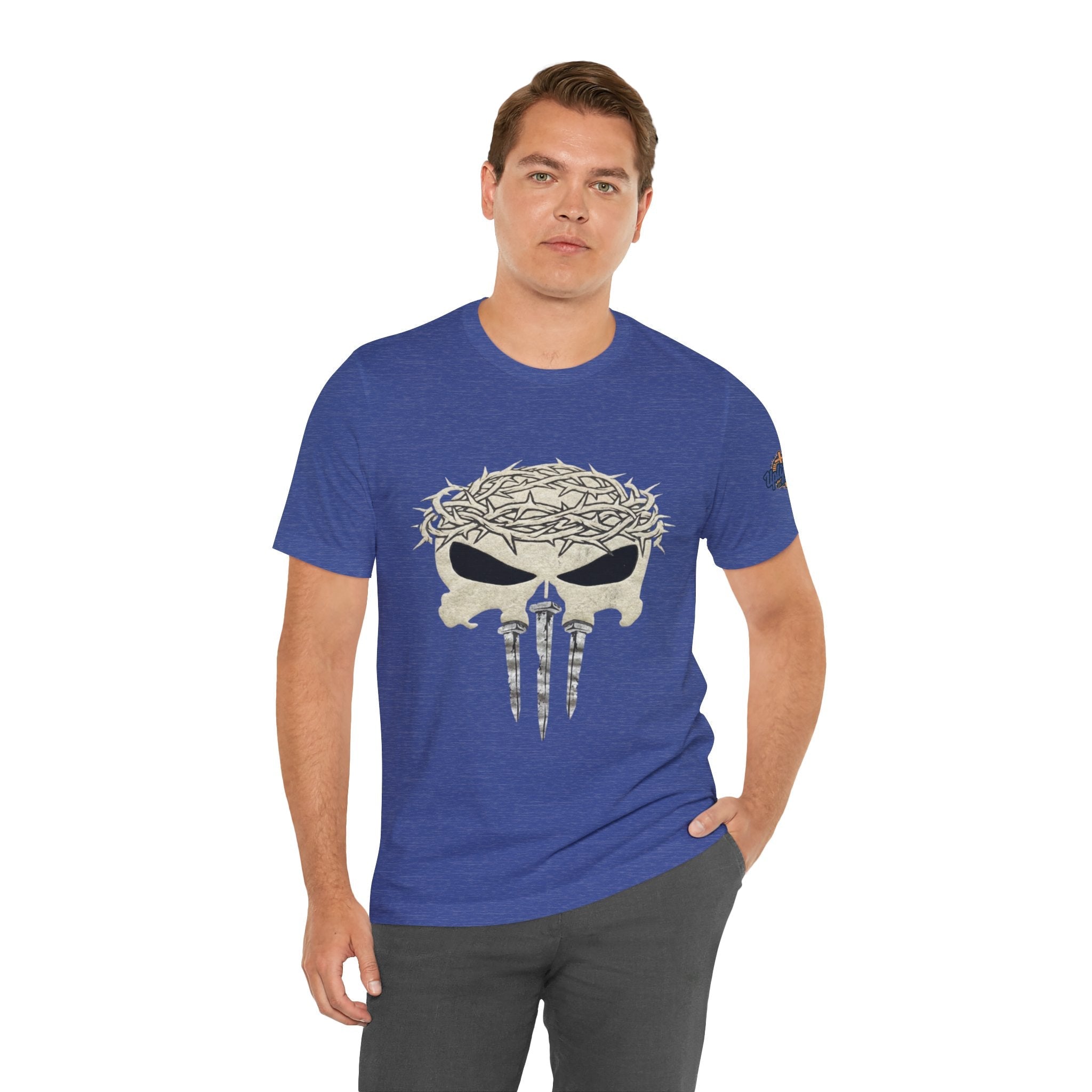 Christian Skull T-shirt - Crown of Thorns & Nails - Warrior Faith T-shirt Printify