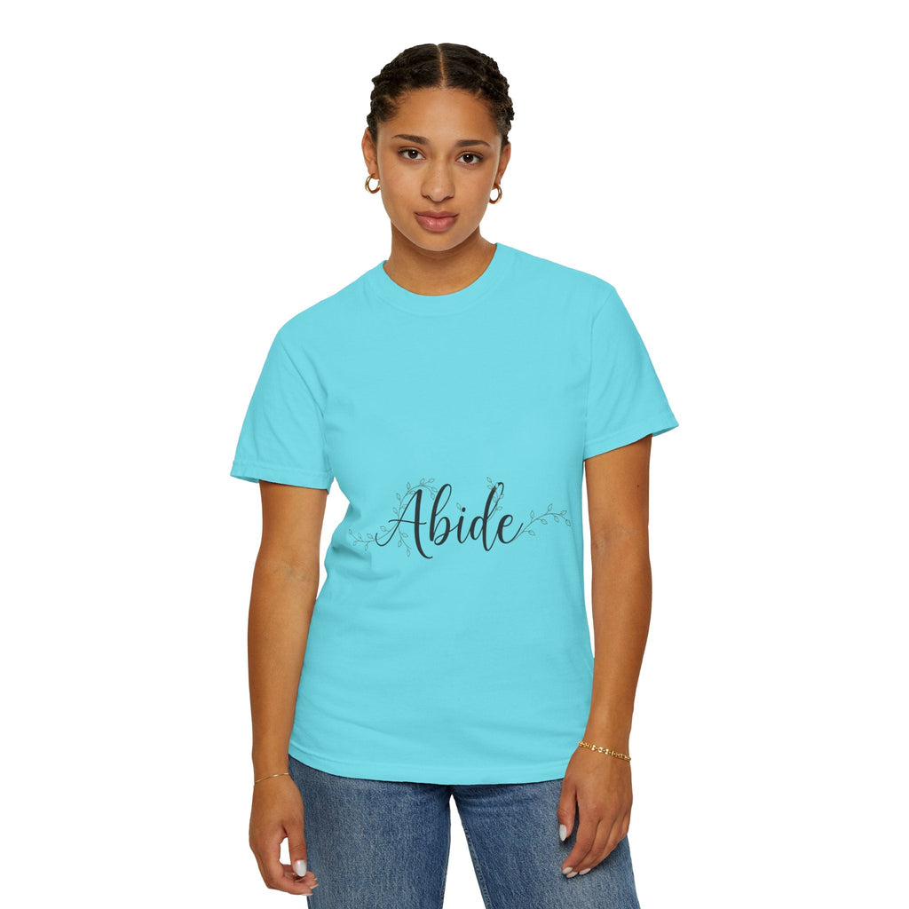 Abide in the Lord T-Shirt – Vine Design Christian Tee for Faithful Hearts Printify