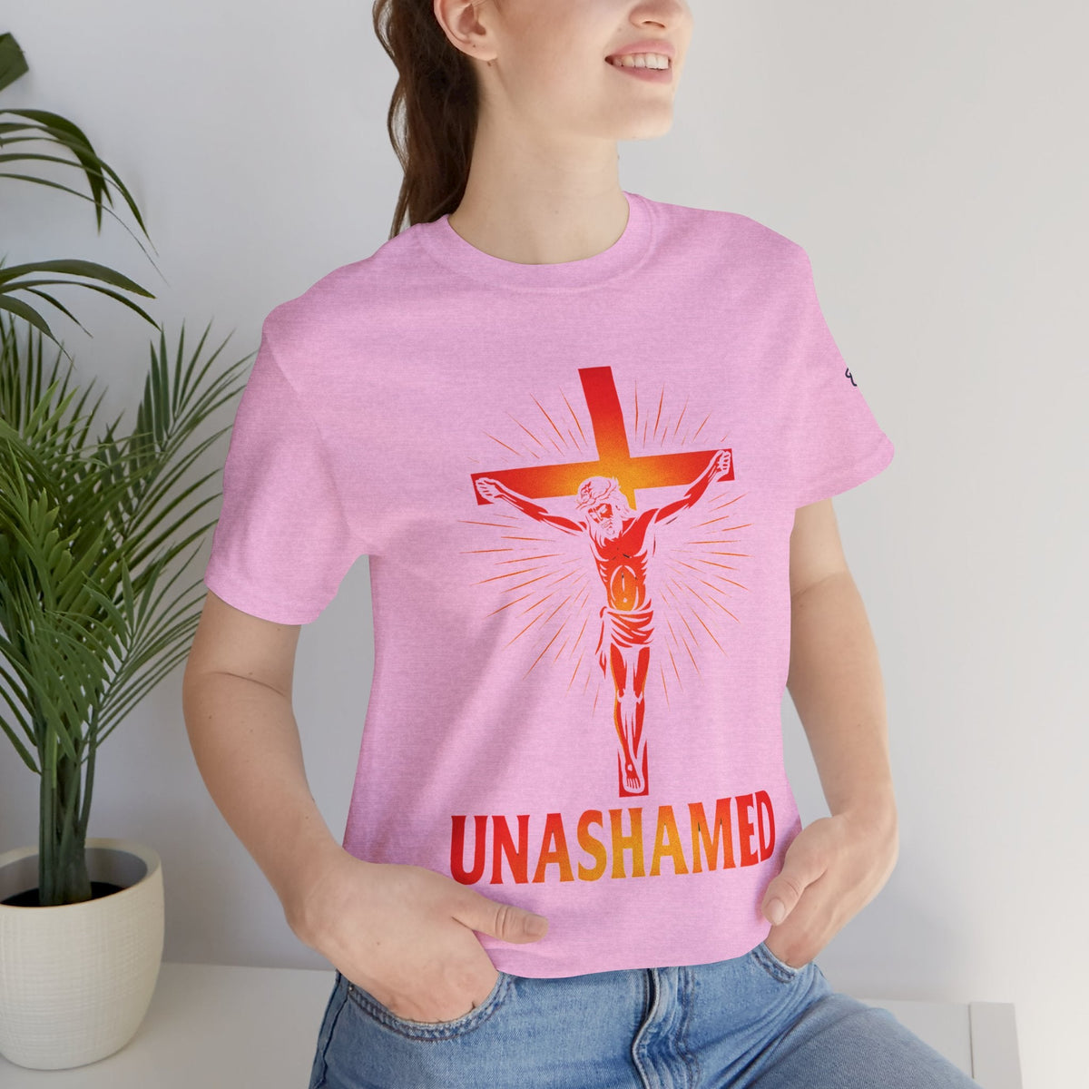 Unashamed T-shirt – Romans 1:16 Crucifixion Christian t-shirt for Bold Unwavering Faith Printify