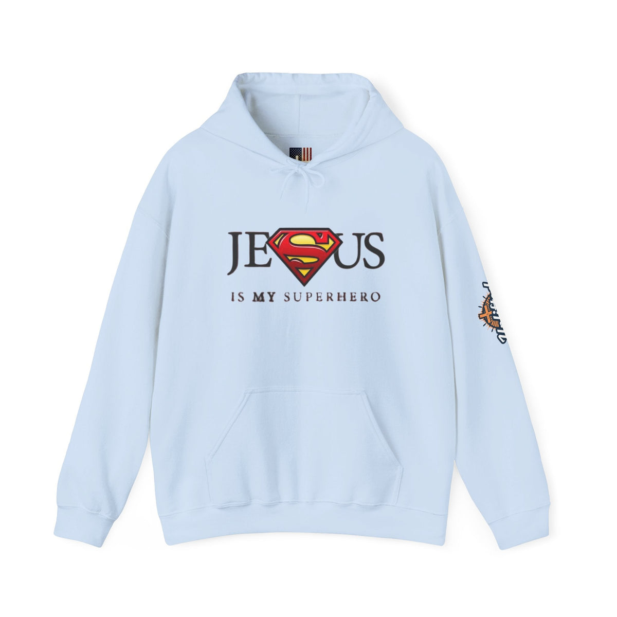 Jesus Is My Superhero Hoodie — Christian Faith Graphic Pullover Printify