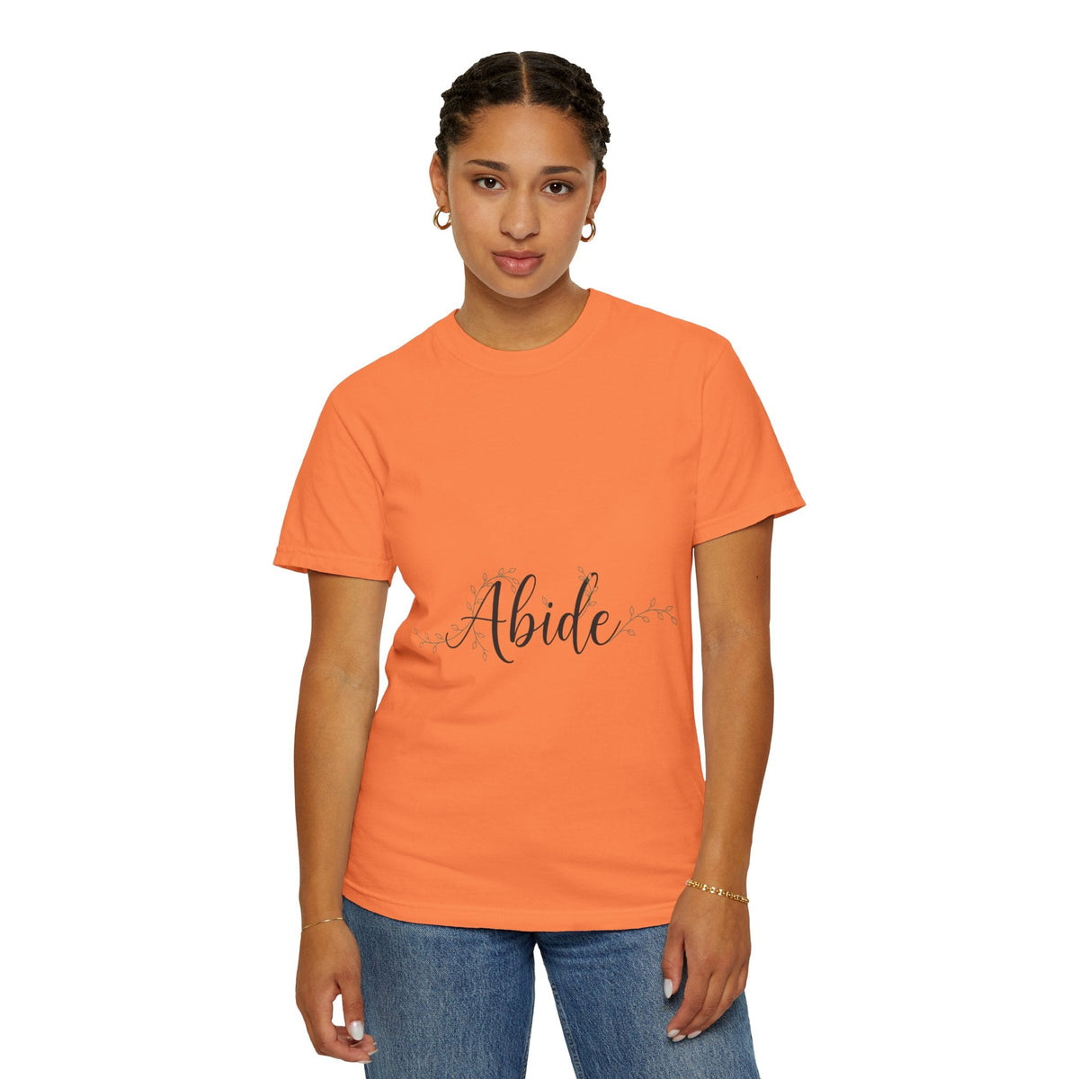 Abide in the Lord T-Shirt – Vine Design Christian Tee for Faithful Hearts Printify