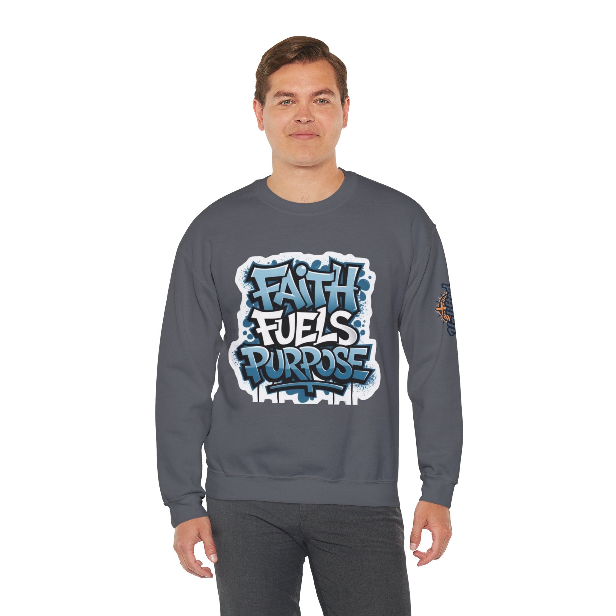 Faith Fuels Purpose Sweatshirt – Inspirational Christian Sweatshirt for Divine Drive & Unstoppable Belief Printify