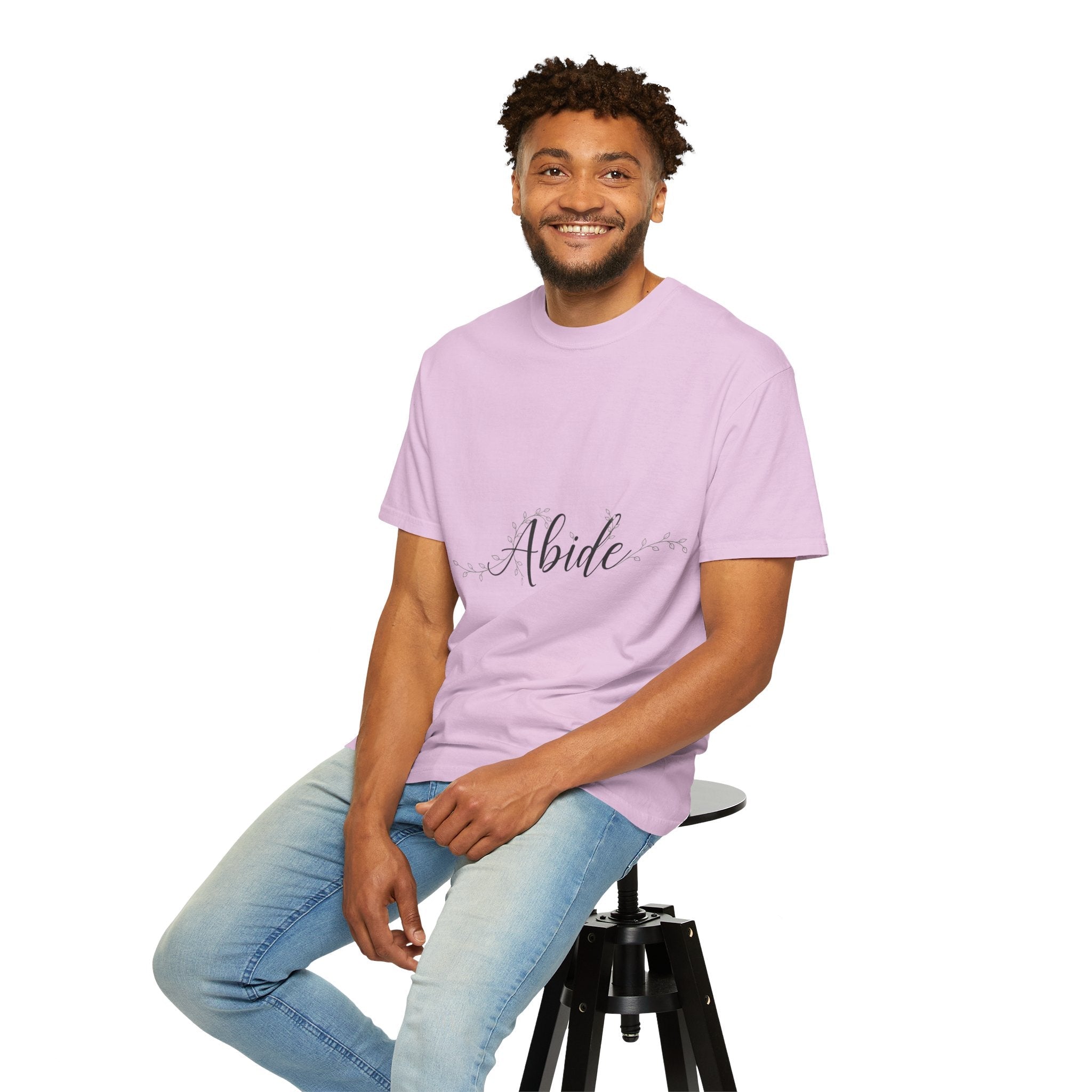 Abide in the Lord T-Shirt – Vine Design Christian Tee for Faithful Hearts Printify