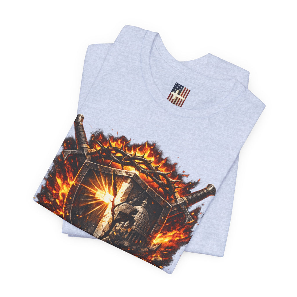 Trust God Not Government Shield Tee — Patriotic Christian Faith T-Shirt Printify