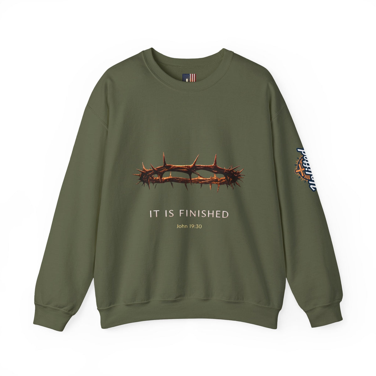 It Is Finished Crown of Thorns Sweatshirt — Christian John 19:30 Faith Sweatshirt Printify