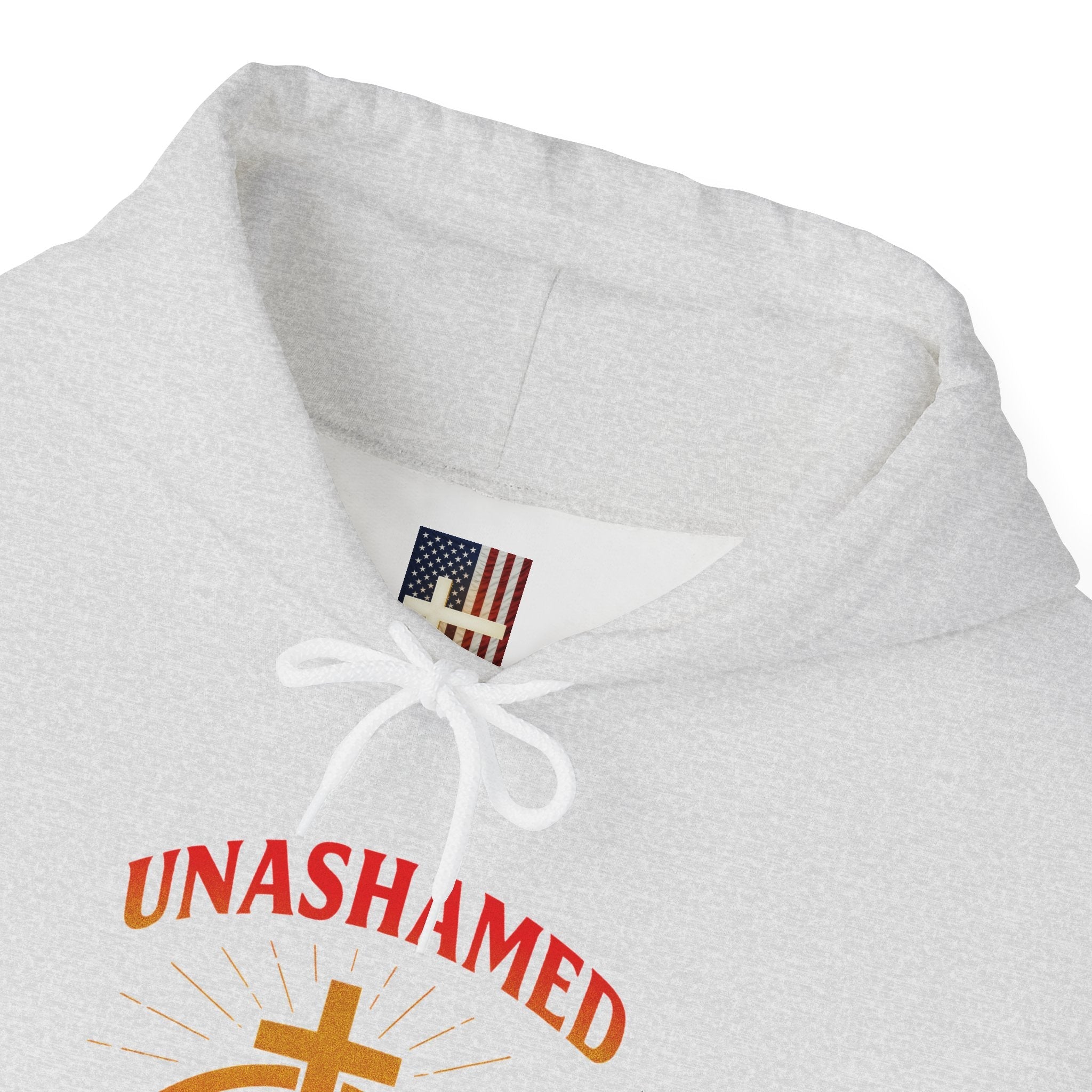 Unashamed Hoodie – Ichthys Jesus Fish & Cross Christian Sweatshirt for Romans 1:16 Bold Faith Printify