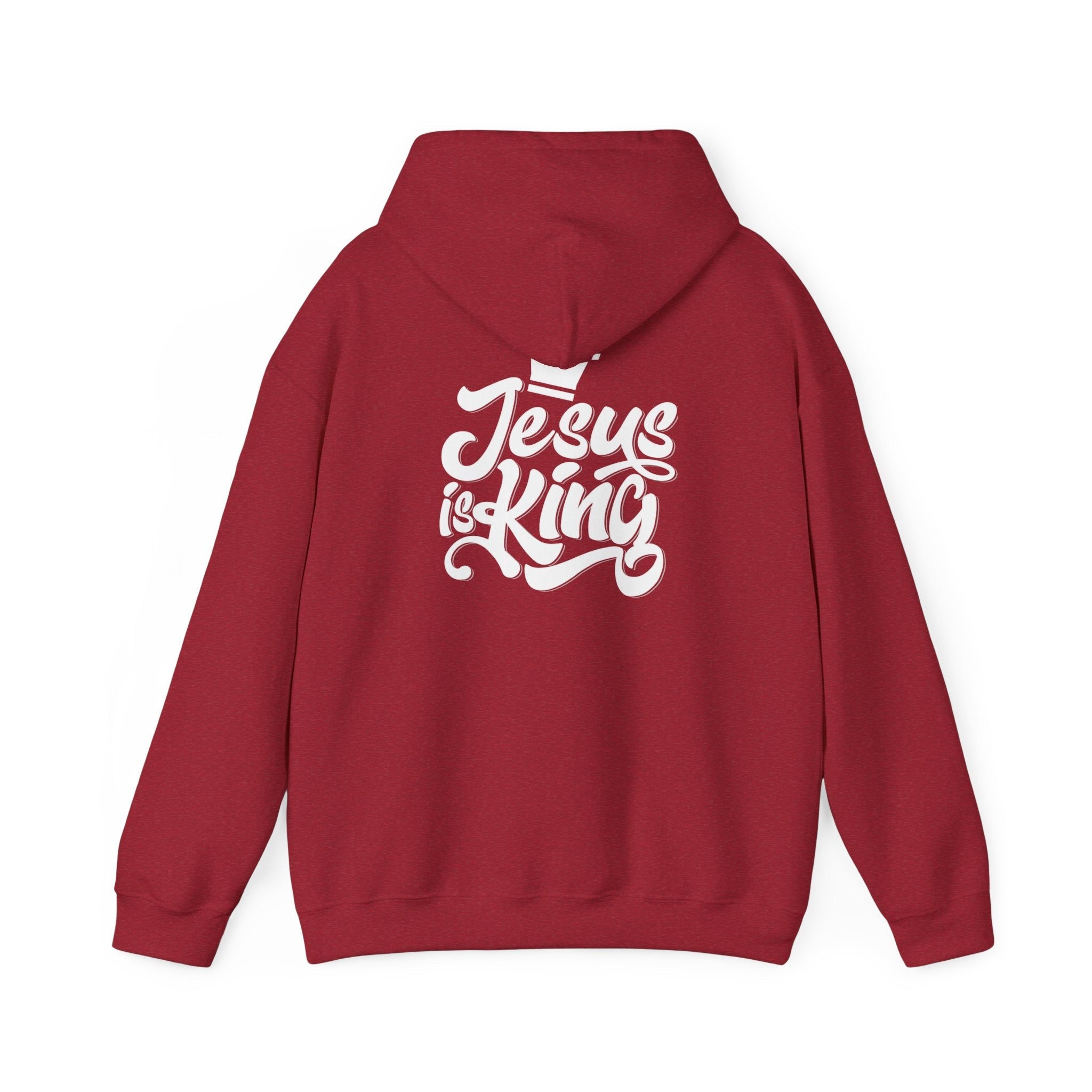 Jesus is King Hoodie – Bold Crown & Cross Christian Sweatshirt for Eternal Reign & Cozy Faith Printify