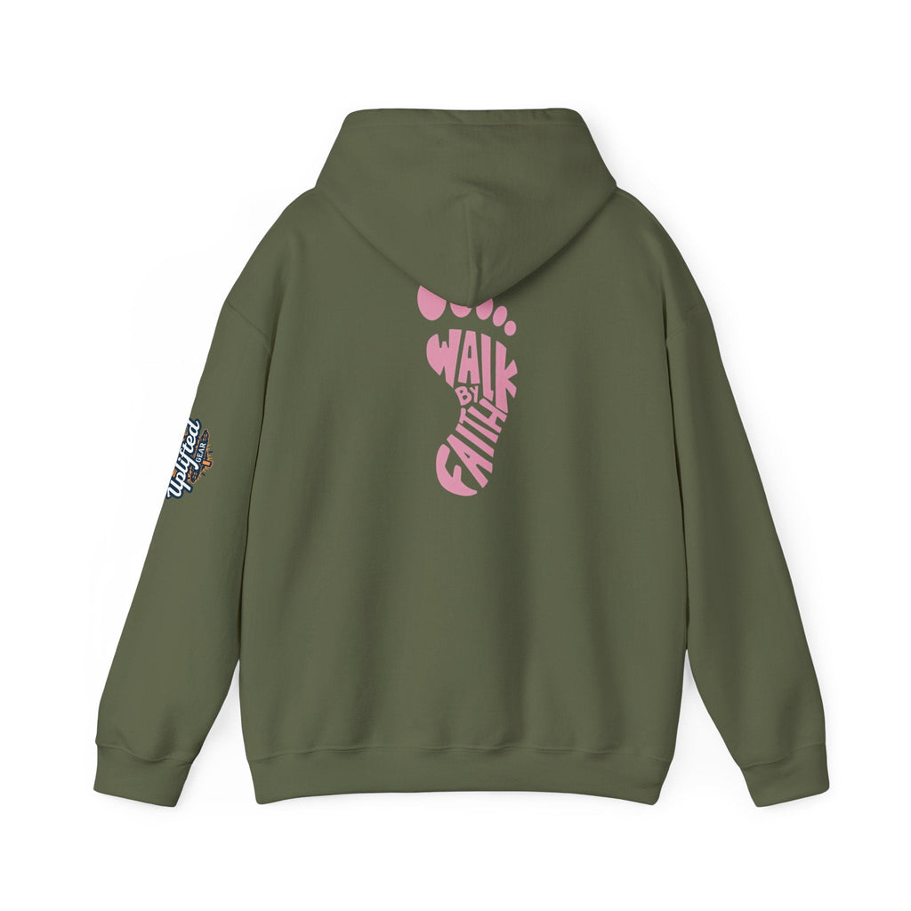 Walk By Faith Footprint Hoodie Printify
