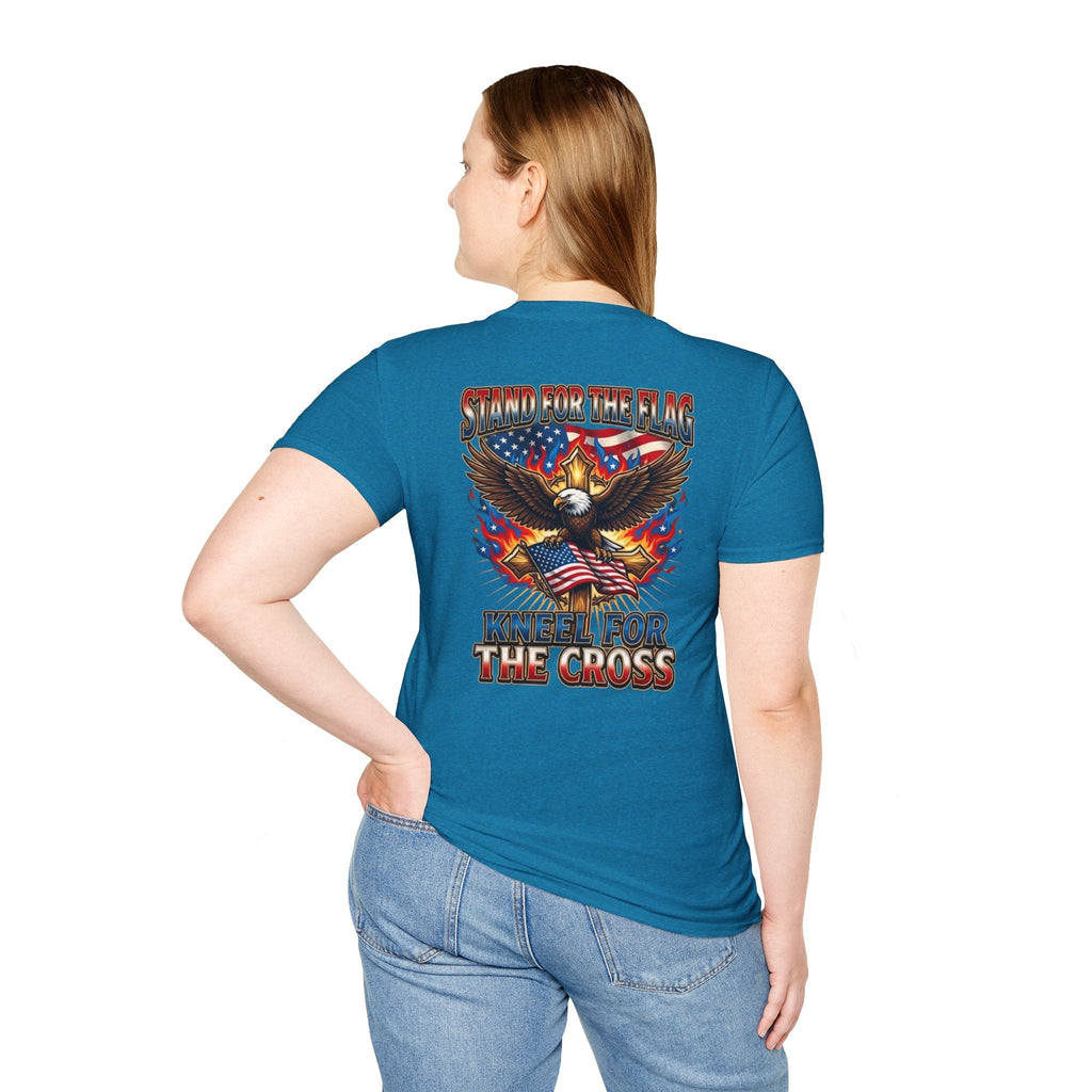 Stand for the Flag Kneel for the Cross T-shirt | Patriotic Eagle T-shirt Printify