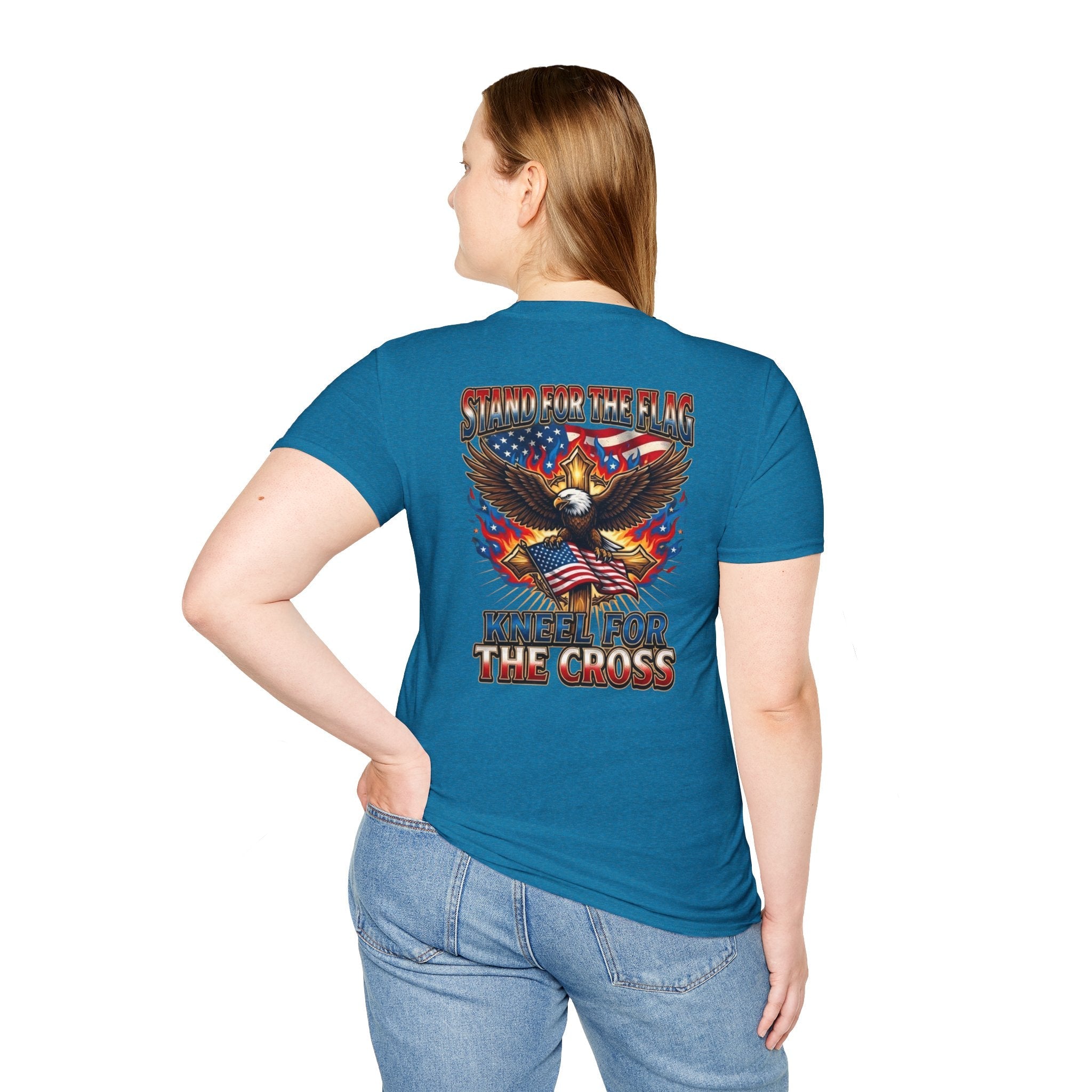 Stand for the Flag Kneel for the Cross T-shirt | Patriotic Eagle T-shirt Printify