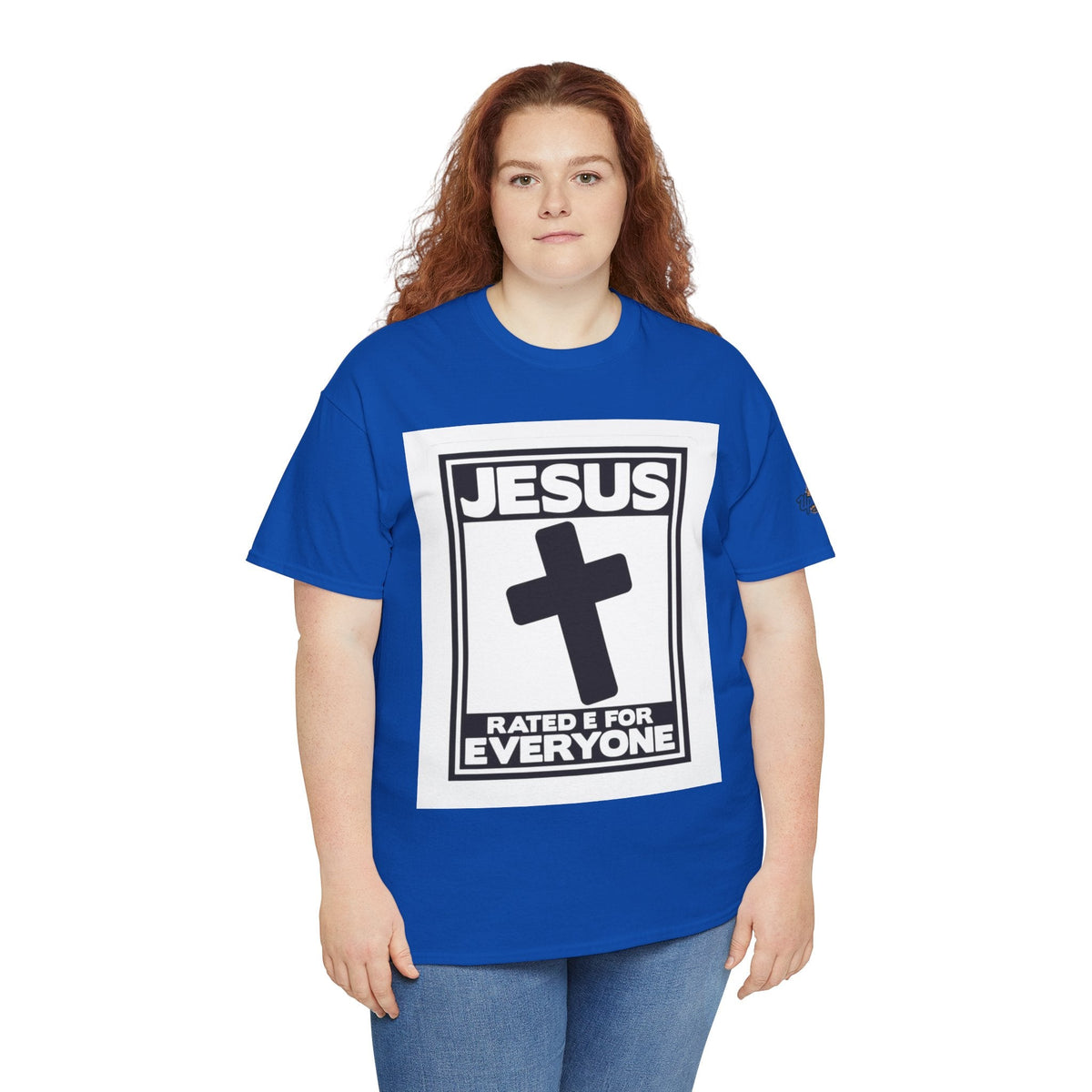 Jesus, Rated E for Everyone T-shirt - Gamer Faith T-shirt - Christian Video Game Parody Printify