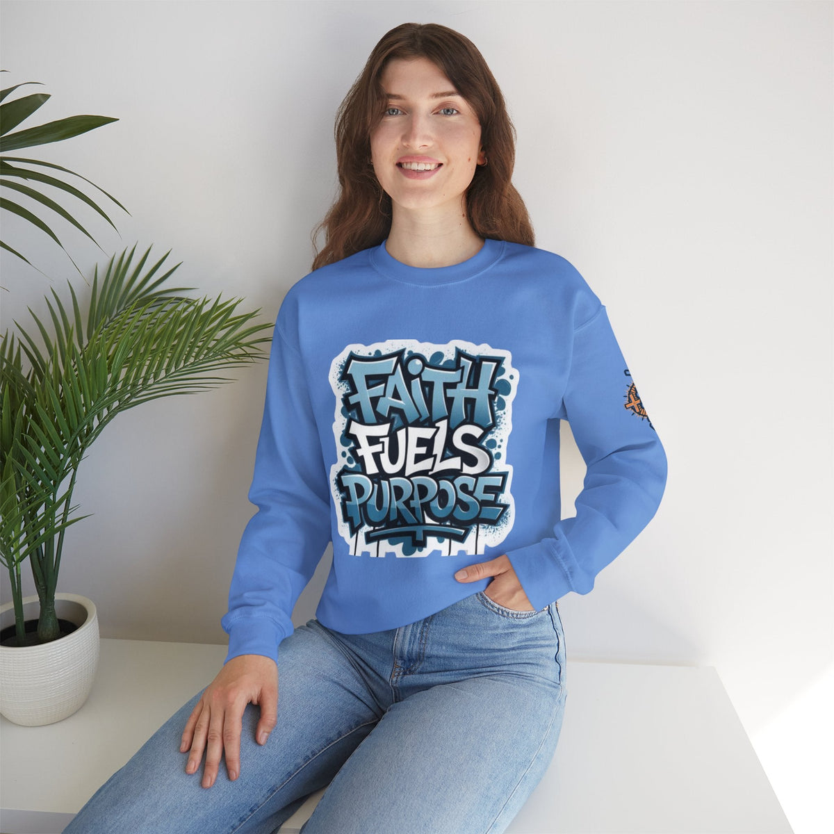 Faith Fuels Purpose Sweatshirt – Inspirational Christian Sweatshirt for Divine Drive & Unstoppable Belief Printify