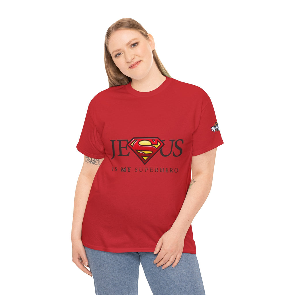 Jesus Is My Superhero T-Shirt — Faith-Based Superman-Inspired Tee Printify