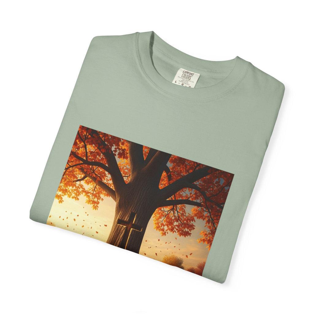 Trust in the Lord T-Shirt – Autumn Tree Christian Tee with Proverbs 3:5 Printify