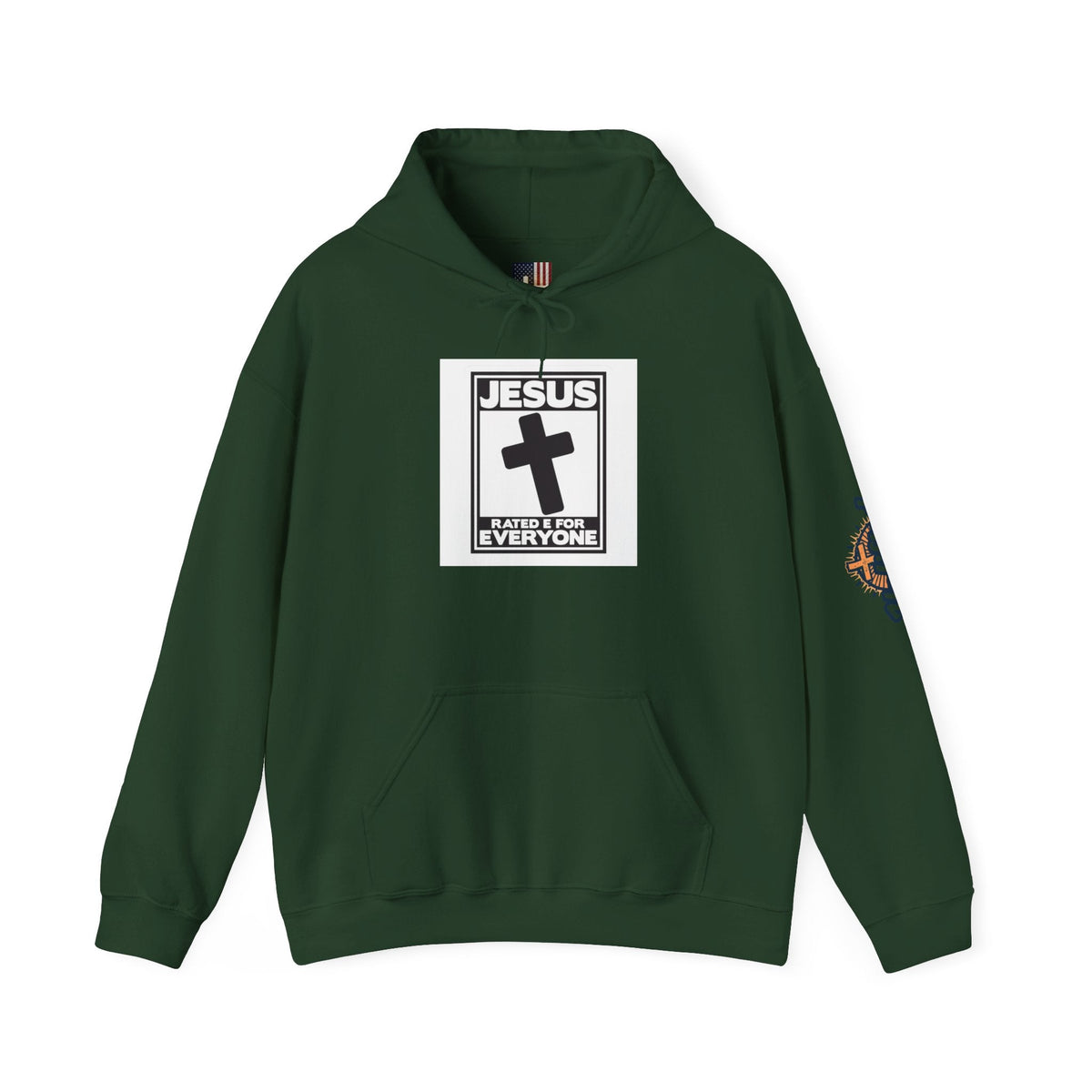Jesus, Rated E for Everyone Hoodie - Gamer Faith Hoodie - Christian Video Game Parody Printify