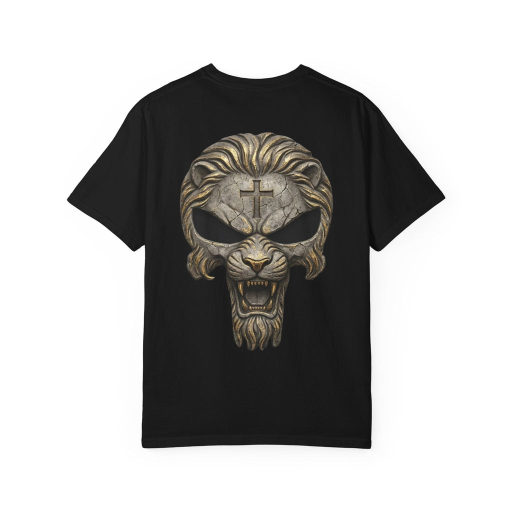 Lion of Judah Skull Christian T-shirt - Warrior Faith Cross T-shirt Printify