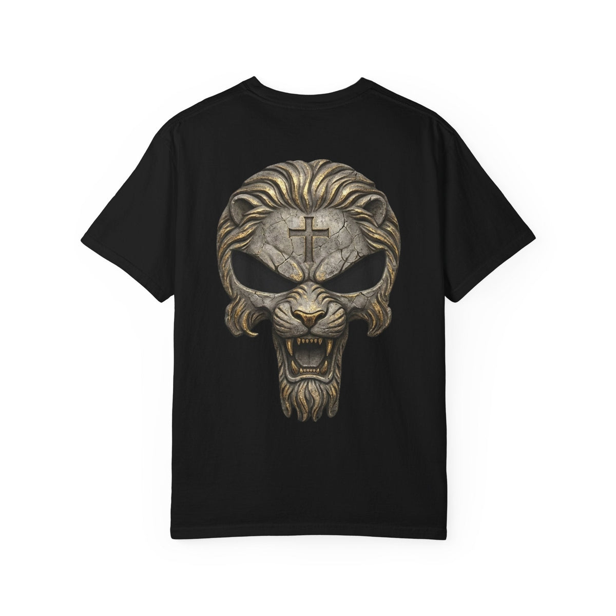 Lion of Judah Skull Christian T-shirt - Warrior Faith Cross T-shirt Printify