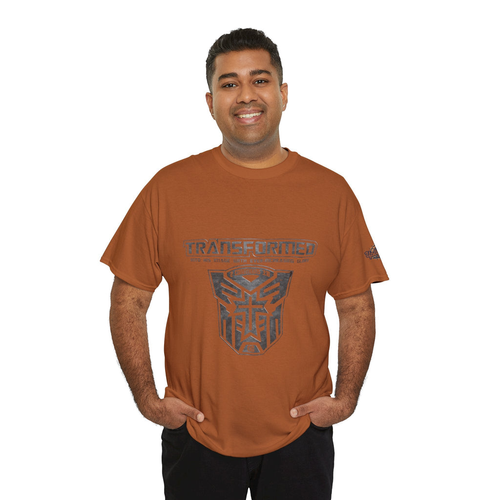 Transformer Logo Christian T-shirt | 2 Corinthians 3:18 Bible Verse T-shirt Printify