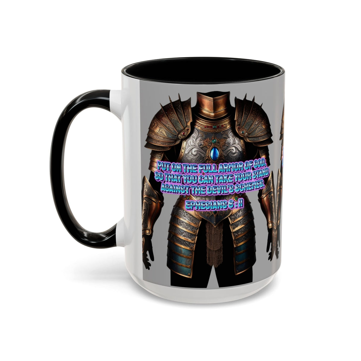 Religious Graphic Armor Of God Design - Accent Coffee Mug (11, 15oz) Printify
