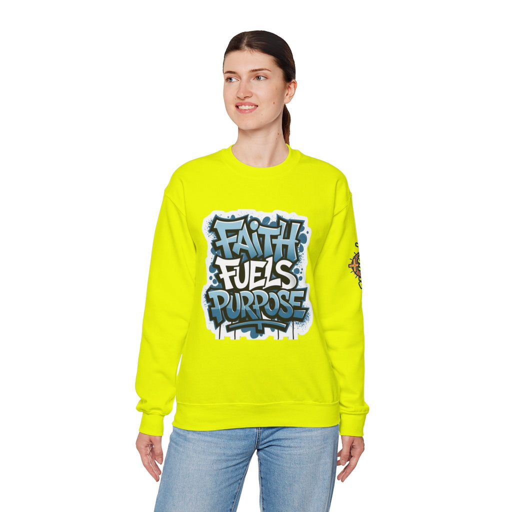 Faith Fuels Purpose Sweatshirt – Inspirational Christian Sweatshirt for Divine Drive & Unstoppable Belief Printify