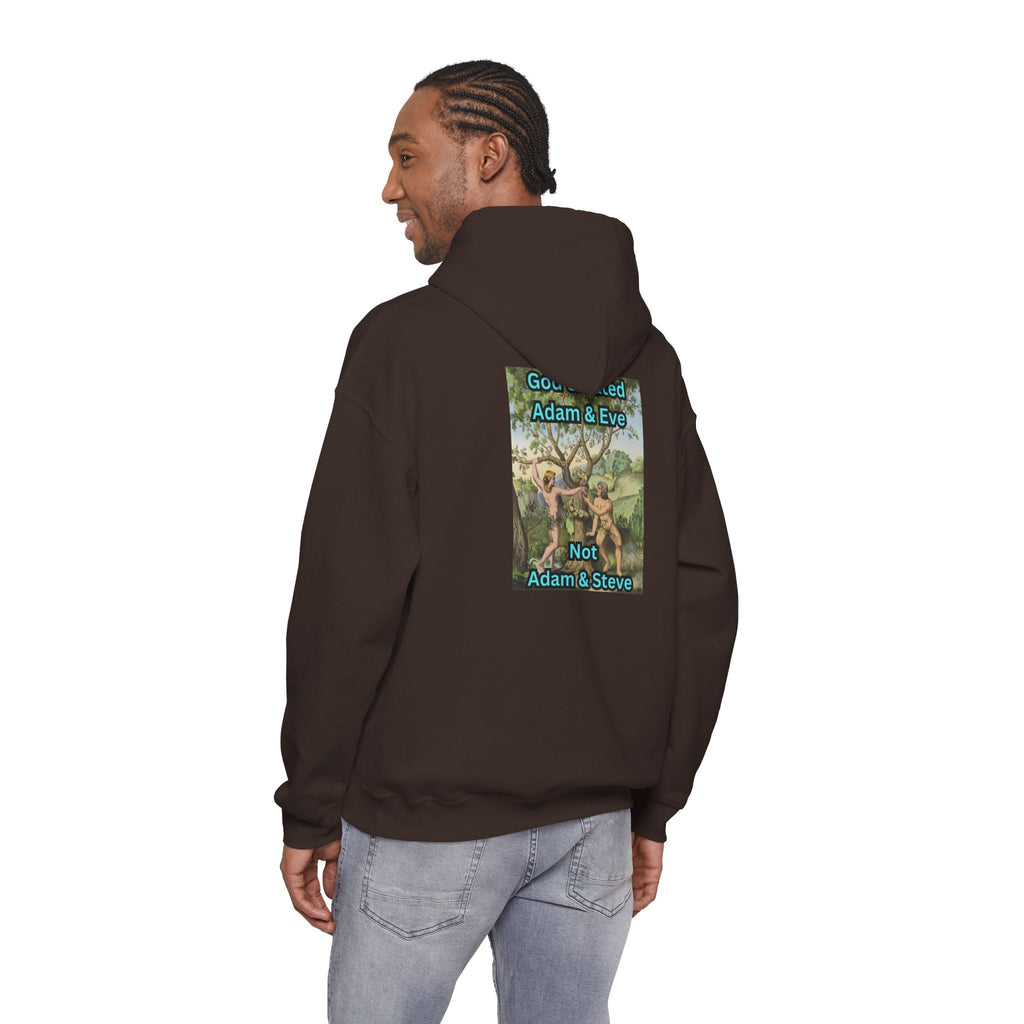 God Created Adam and Eve Hoodie – Biblical Truth Christian Hoodie for Unshakable Faith Printify