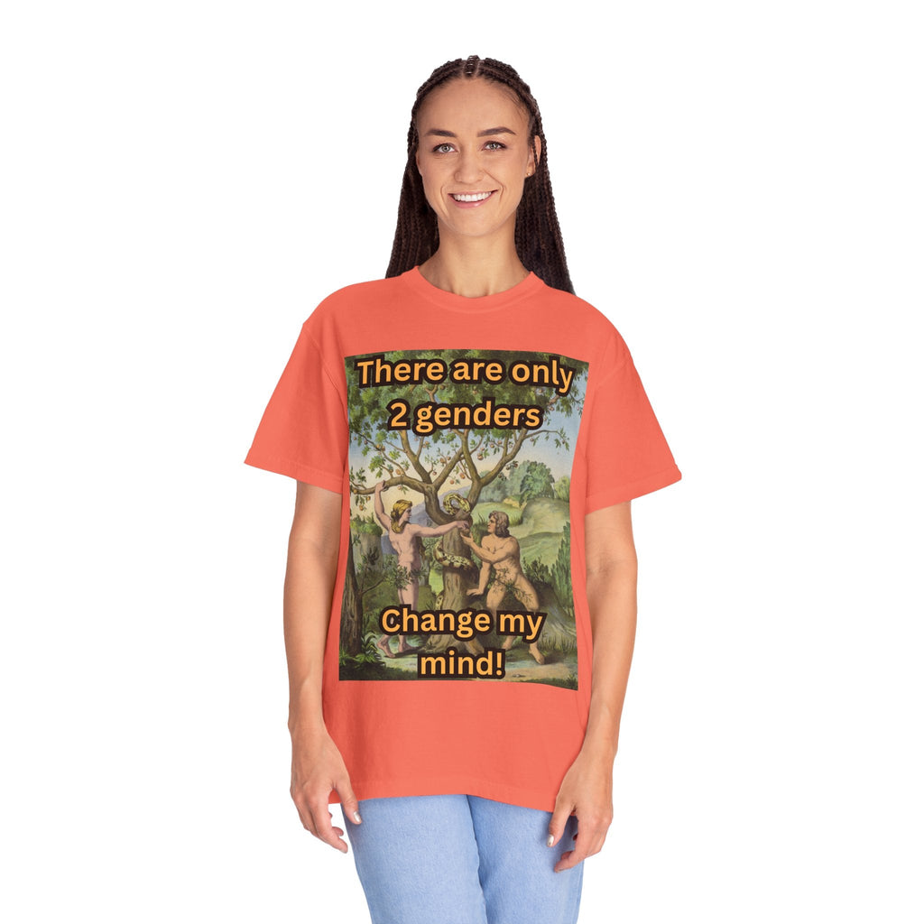 There Are Only 2 Genders T-Shirt – Adam & Eve Cross Christian Tee for Bold Faith Printify