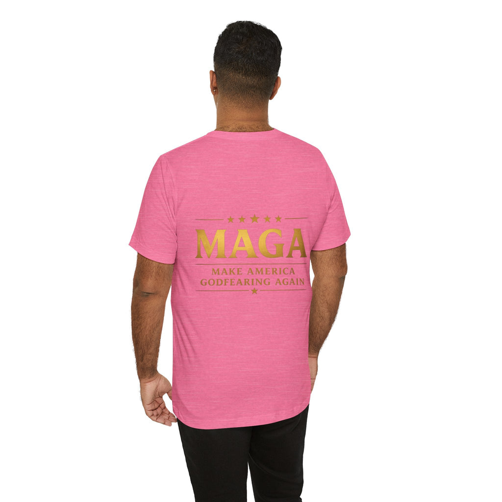 MAGA Gold Letter T-Shirt — "Make America Great Again" Printify