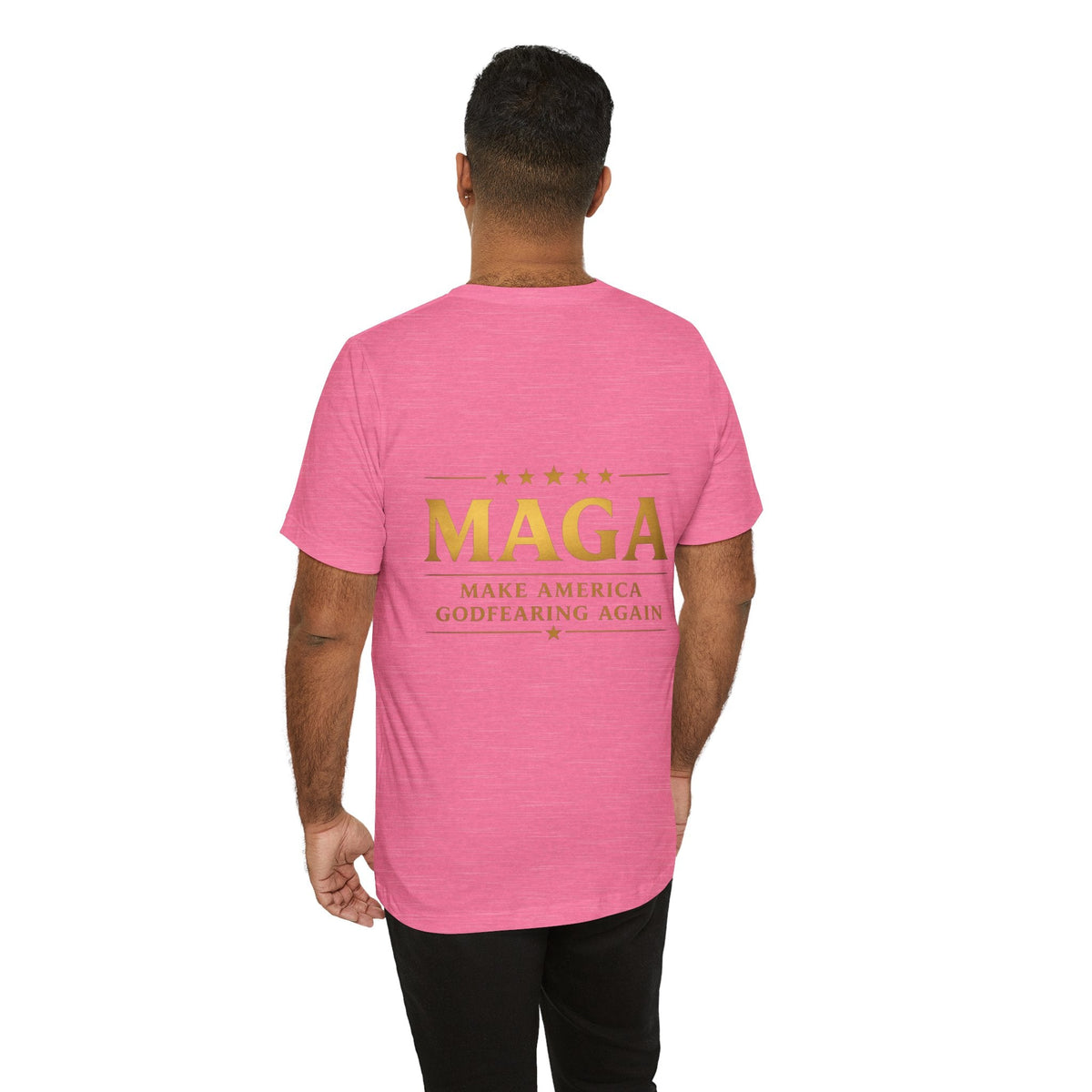 MAGA Gold Letter T-Shirt — "Make America Great Again" Printify