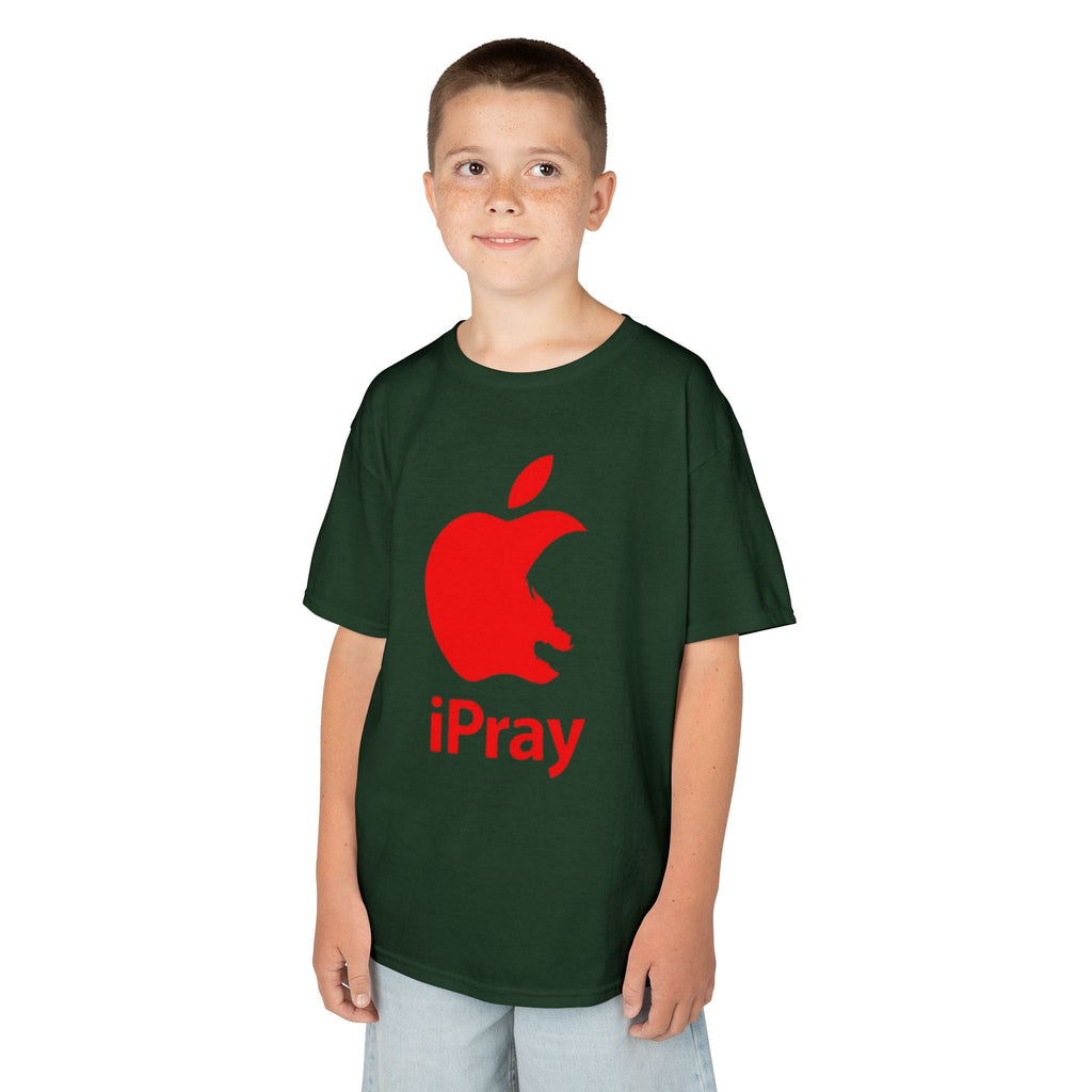 Kids Graphic Tee — Red iPray Logo Prayer Shirt for Children Printify