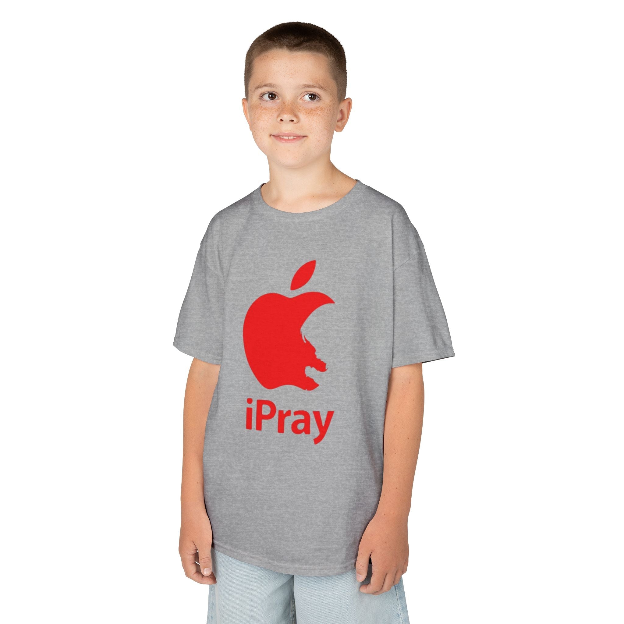 Kids Graphic Tee — Red iPray Logo Prayer Shirt for Children Printify