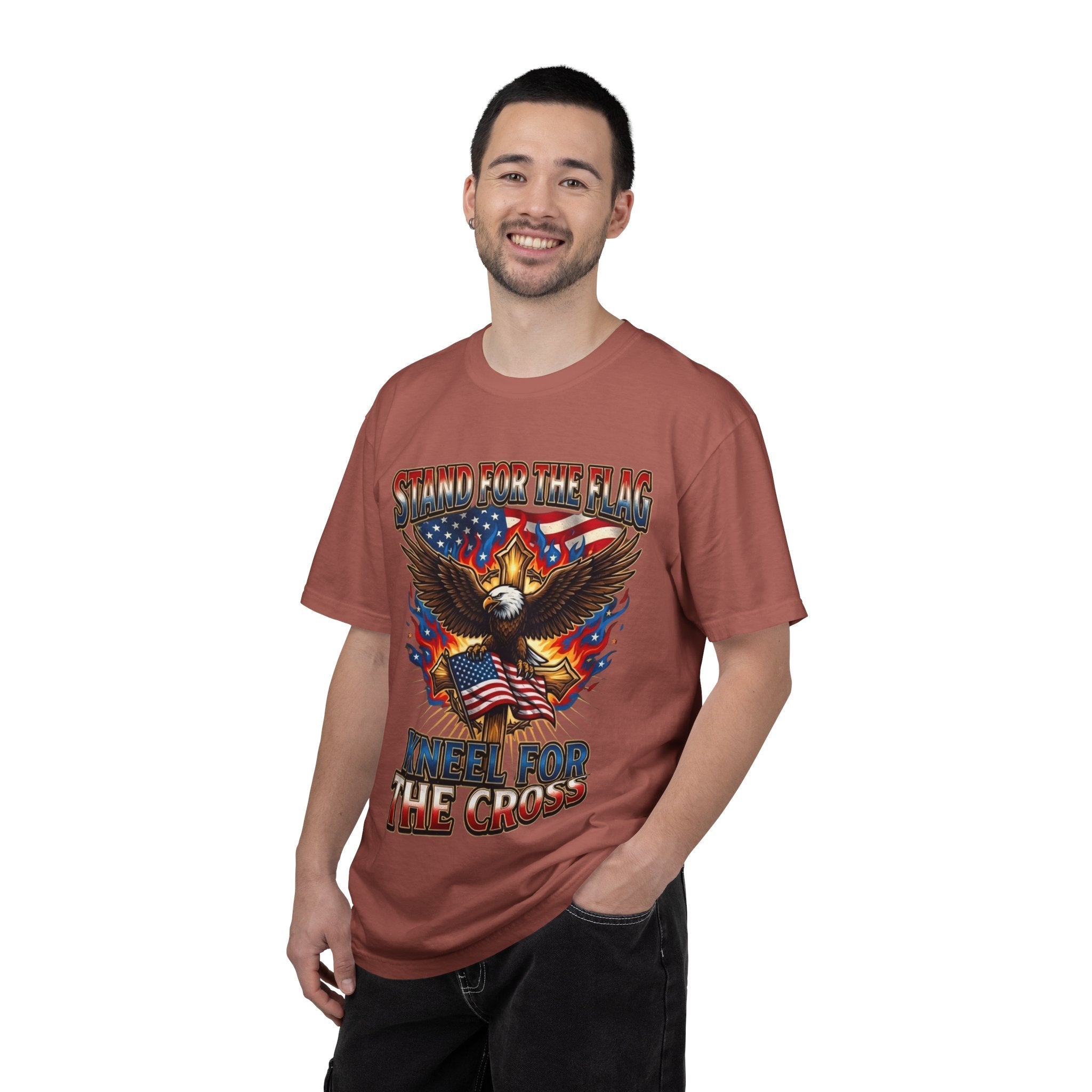 Stand for the Flag Kneel for the Cross T-shirt | Patriotic Eagle T-shirt Printify