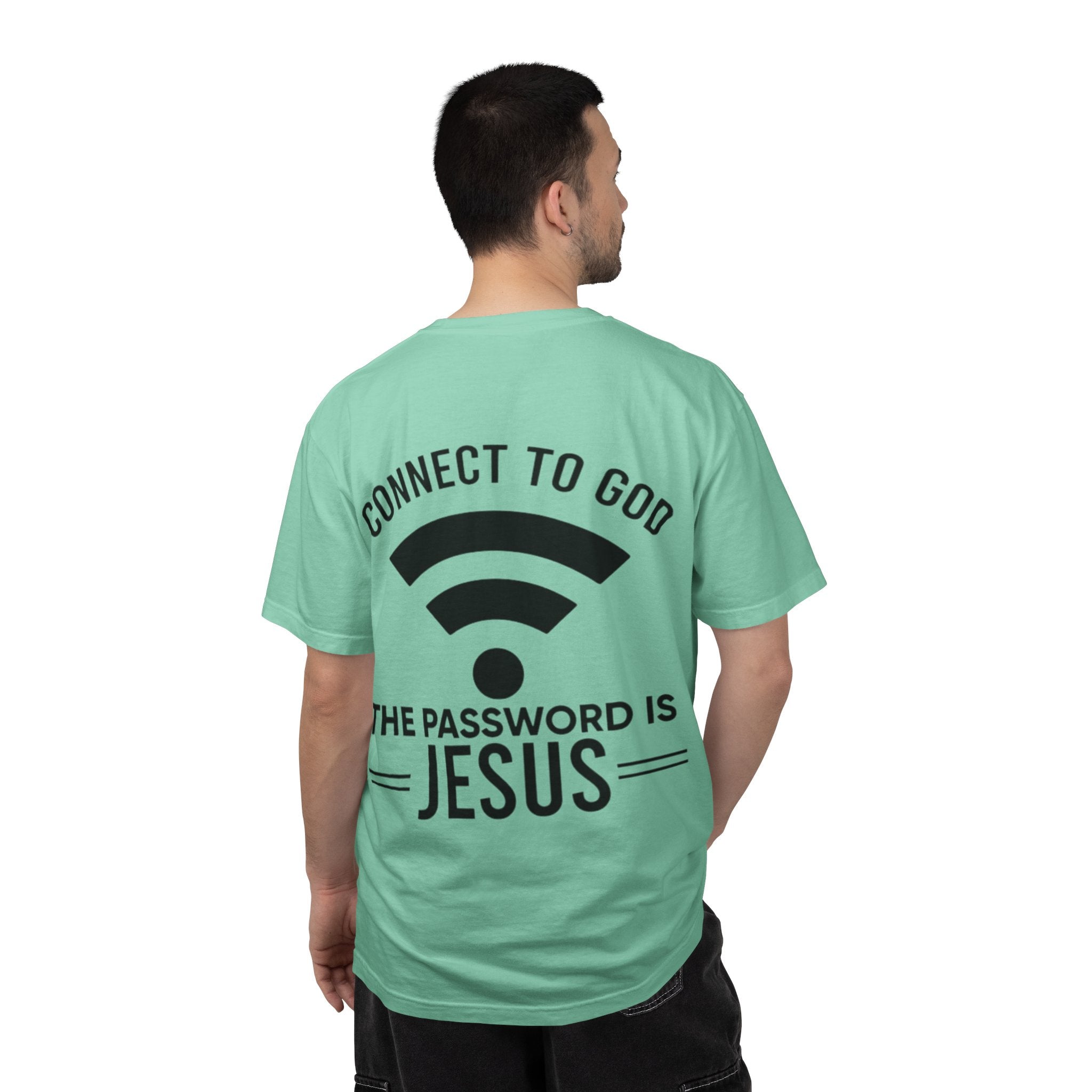Connect to God T-shirt - WIFI Password is Jesus - Funny Christian Faith T-shirt Printify