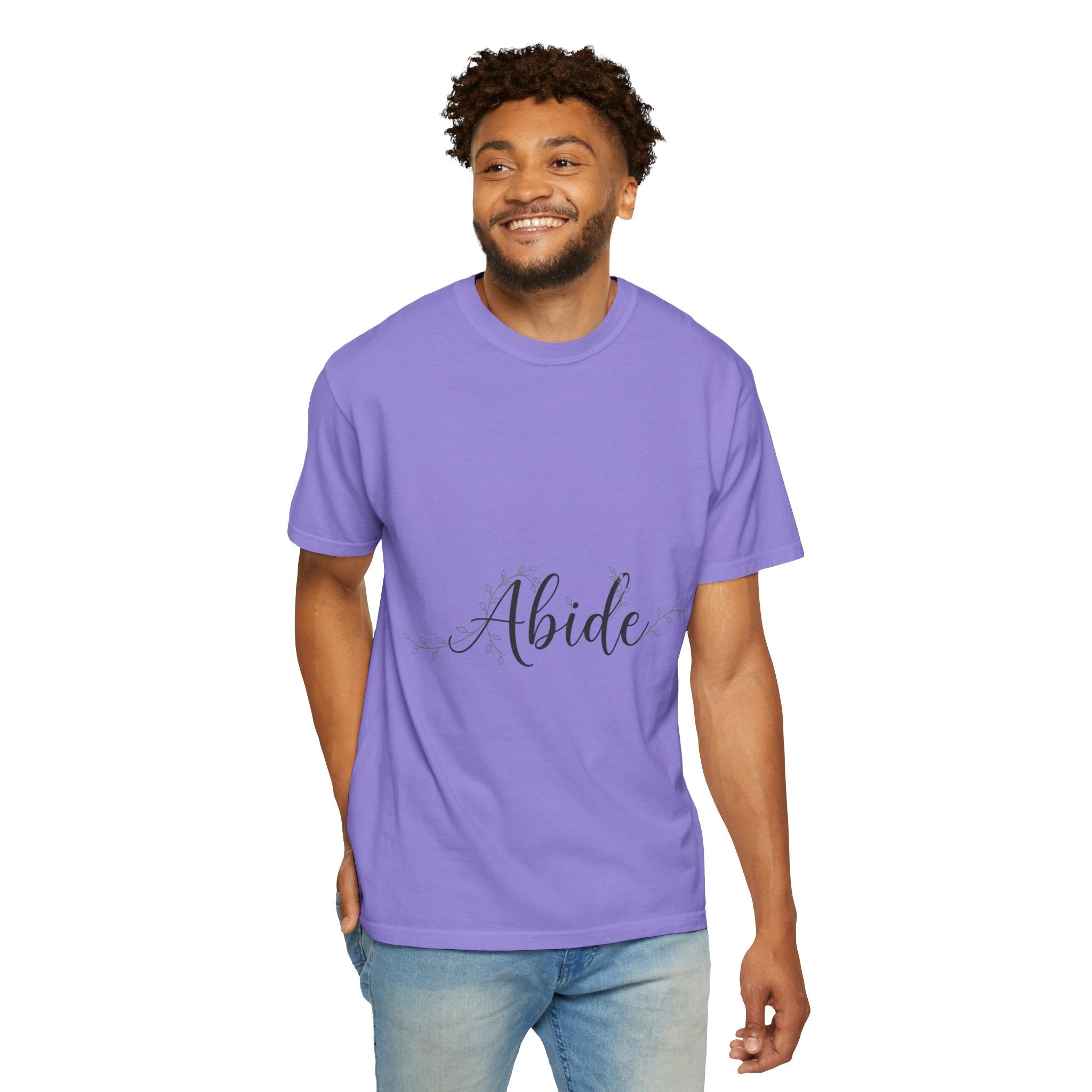 Abide in the Lord T-Shirt – Vine Design Christian Tee for Faithful Hearts Printify
