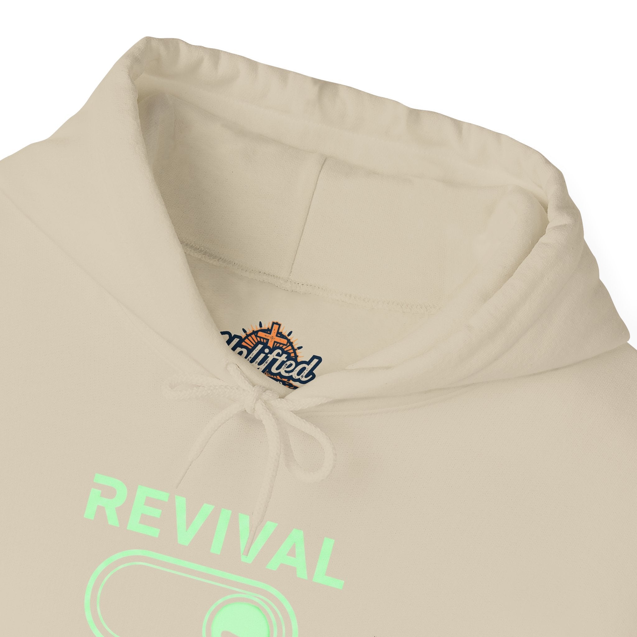🔥 Revival Mode: ON – Christian Techwear Hoodie | Glowing Green Faith Switch | Futuristic Jesus Shirt | Activate Your Spiritual Awakening | Uplifted Gear Printify