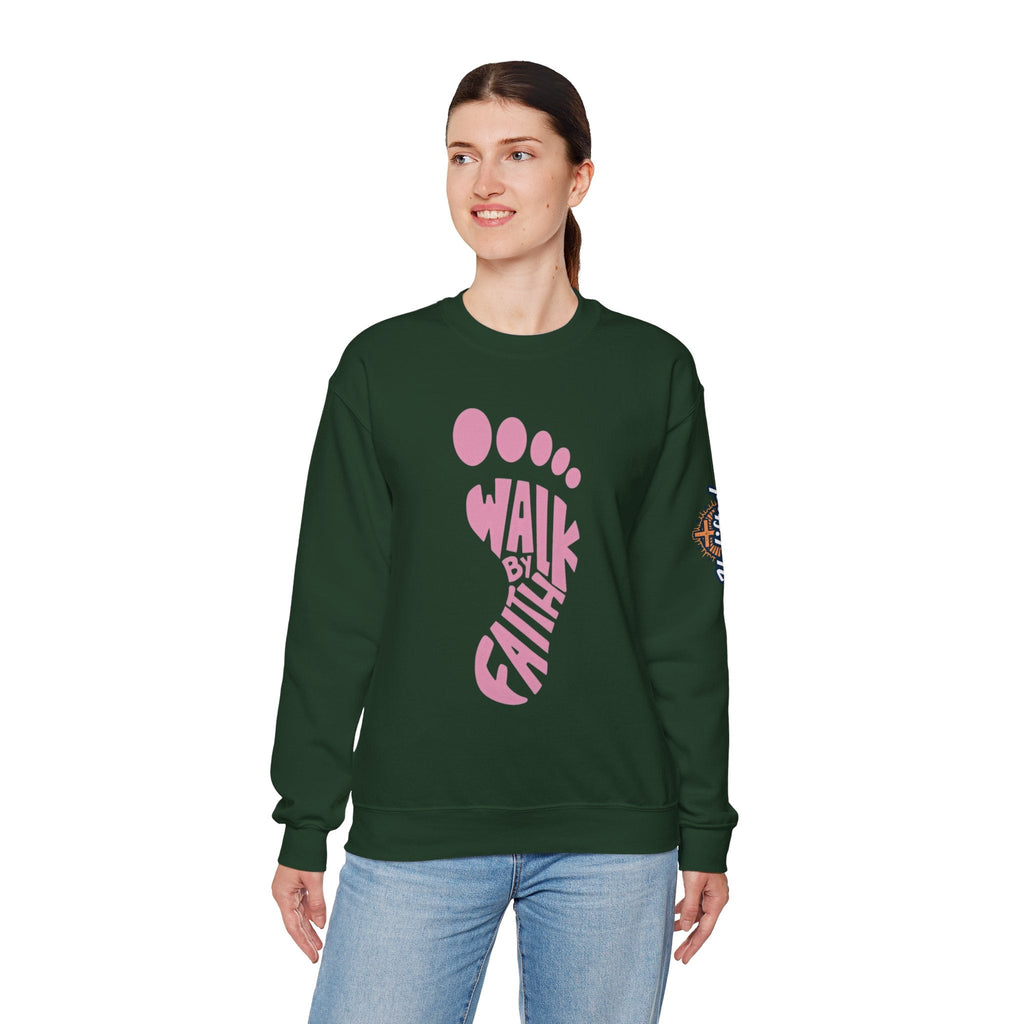 Walk By Faith Footprint Sweatshirt Printify