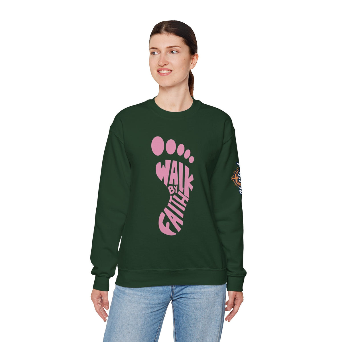 Walk By Faith Footprint Sweatshirt Printify