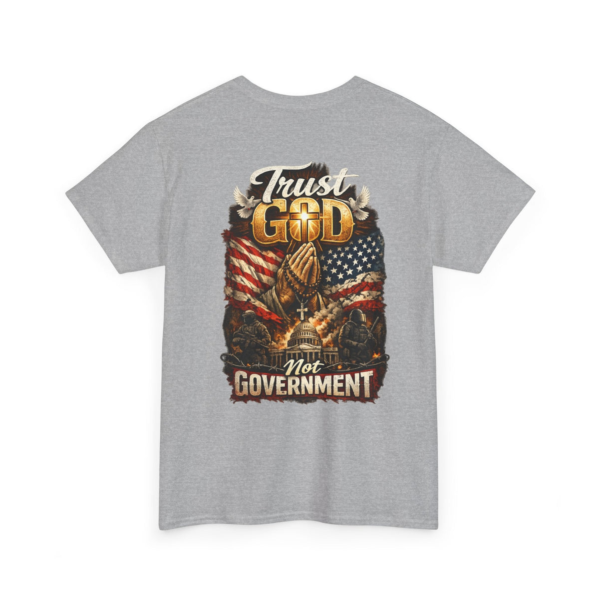 Trust God Not Government T-Shirt — Vintage Patriotic Christian Tee Printify