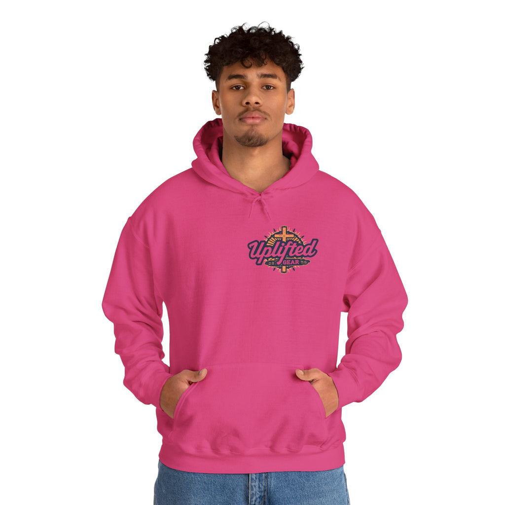 🔥 I’m With Him → Christian Hoodie | Arrow Pointing to Jesus | Minimalist Faith Tee | Subtle Cross Design | Bible-Inspired Apparel by Uplifted Gear Printify