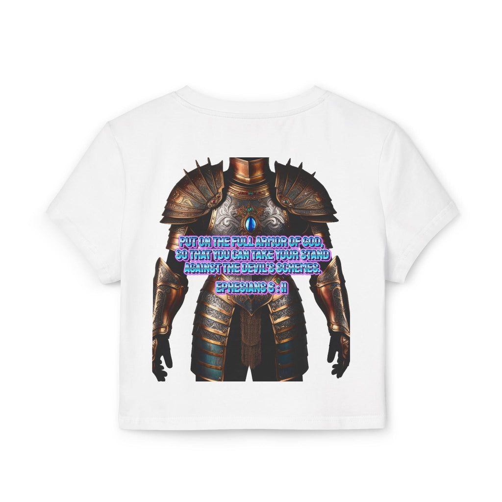 Women's Baby Tee - Ephesians 6:11 Bible Verse Religious Design Printify