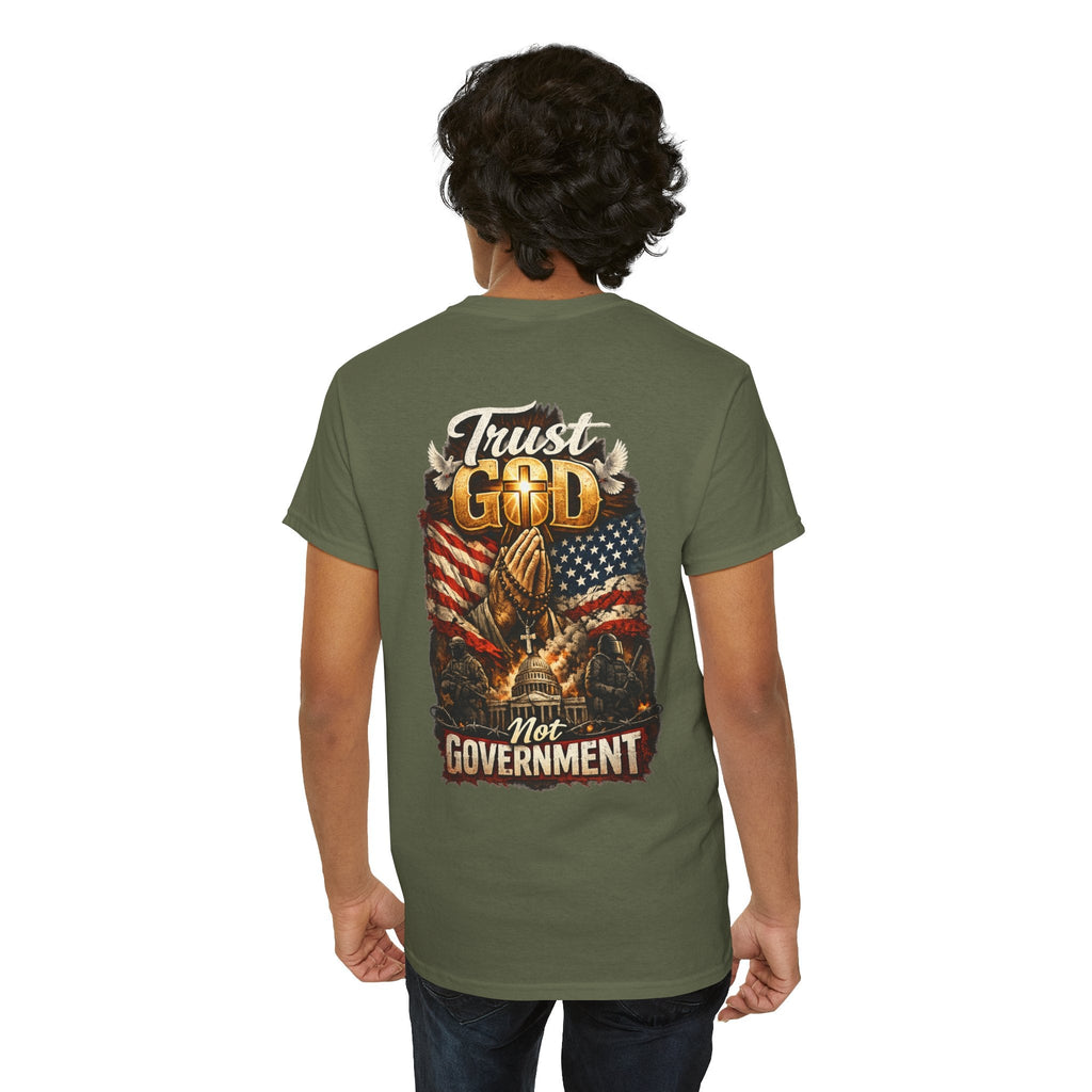 Trust God Not Government T-Shirt — Vintage Patriotic Christian Tee Printify
