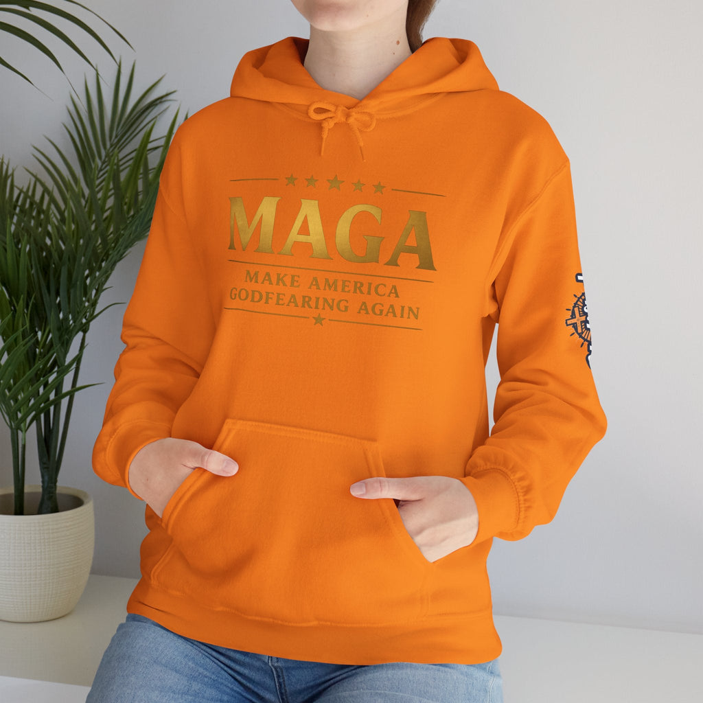 Hoodie - MAGA "Make America Godfearing Again" Political Graphic Hoodie Printify