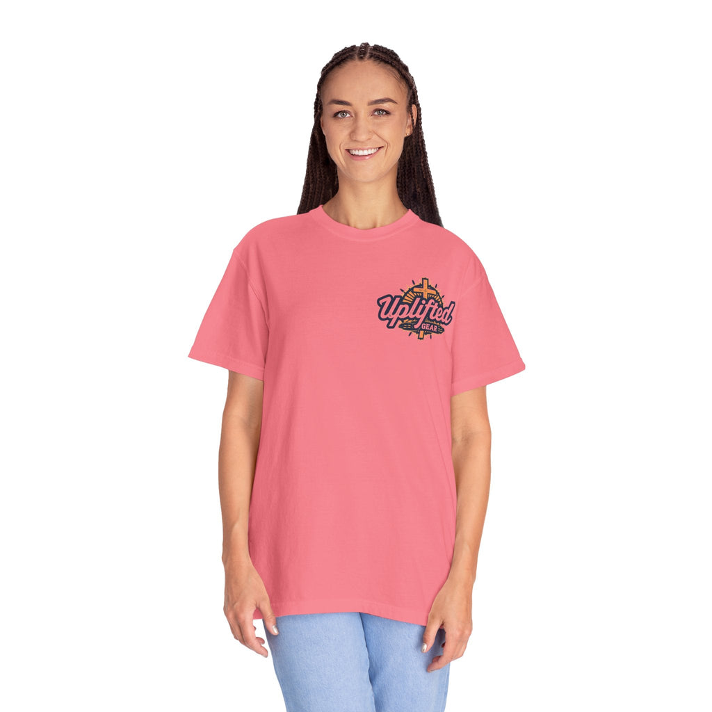 Jesus Saves T-shirt – Radiant Cross & Rays of Light Christian T-shirt for Eternal Hope & Faith Printify