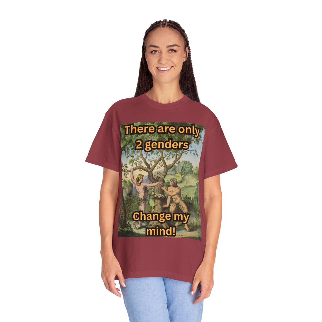 There Are Only 2 Genders T-Shirt – Adam & Eve Cross Christian Tee for Bold Faith Printify