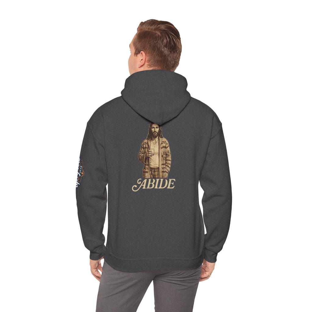Abide Jesus Hoodie — Vintage 'The Dude' Religious Graphic Hoodie Printify