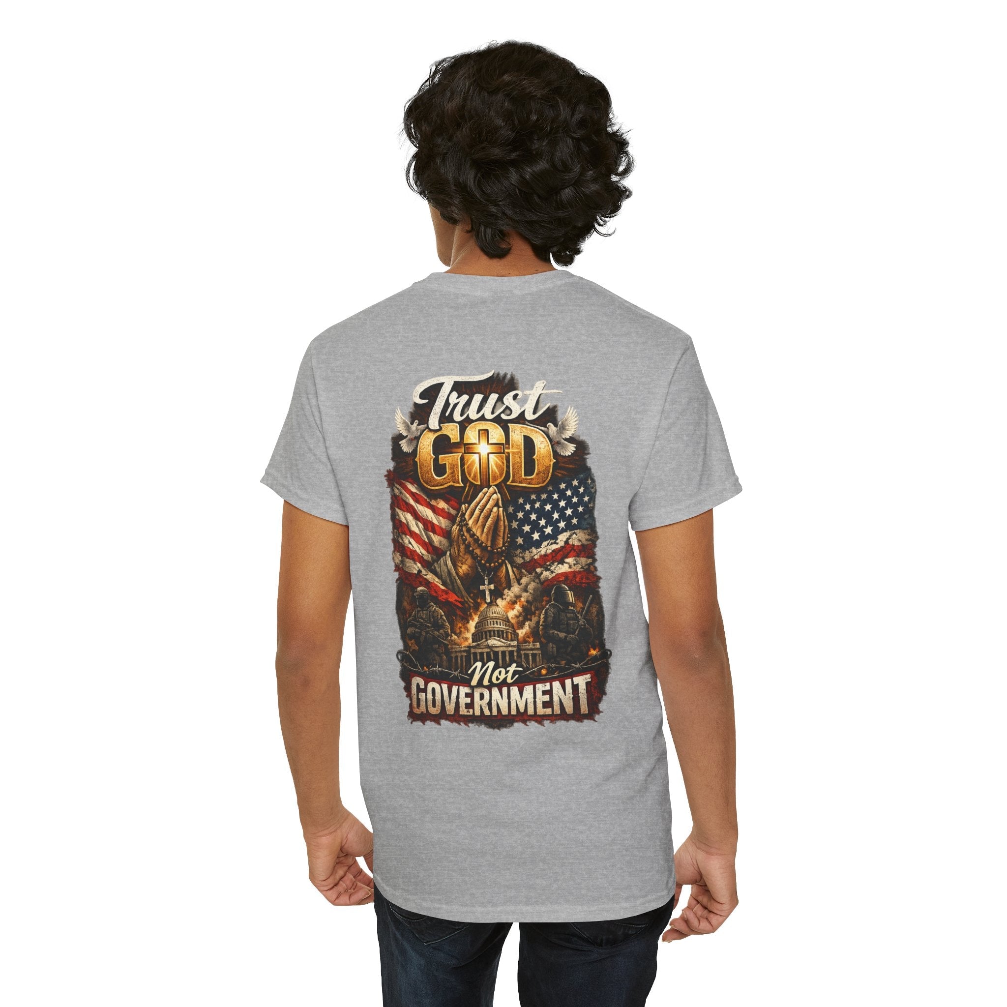 Trust God Not Government T-Shirt — Vintage Patriotic Christian Tee Printify